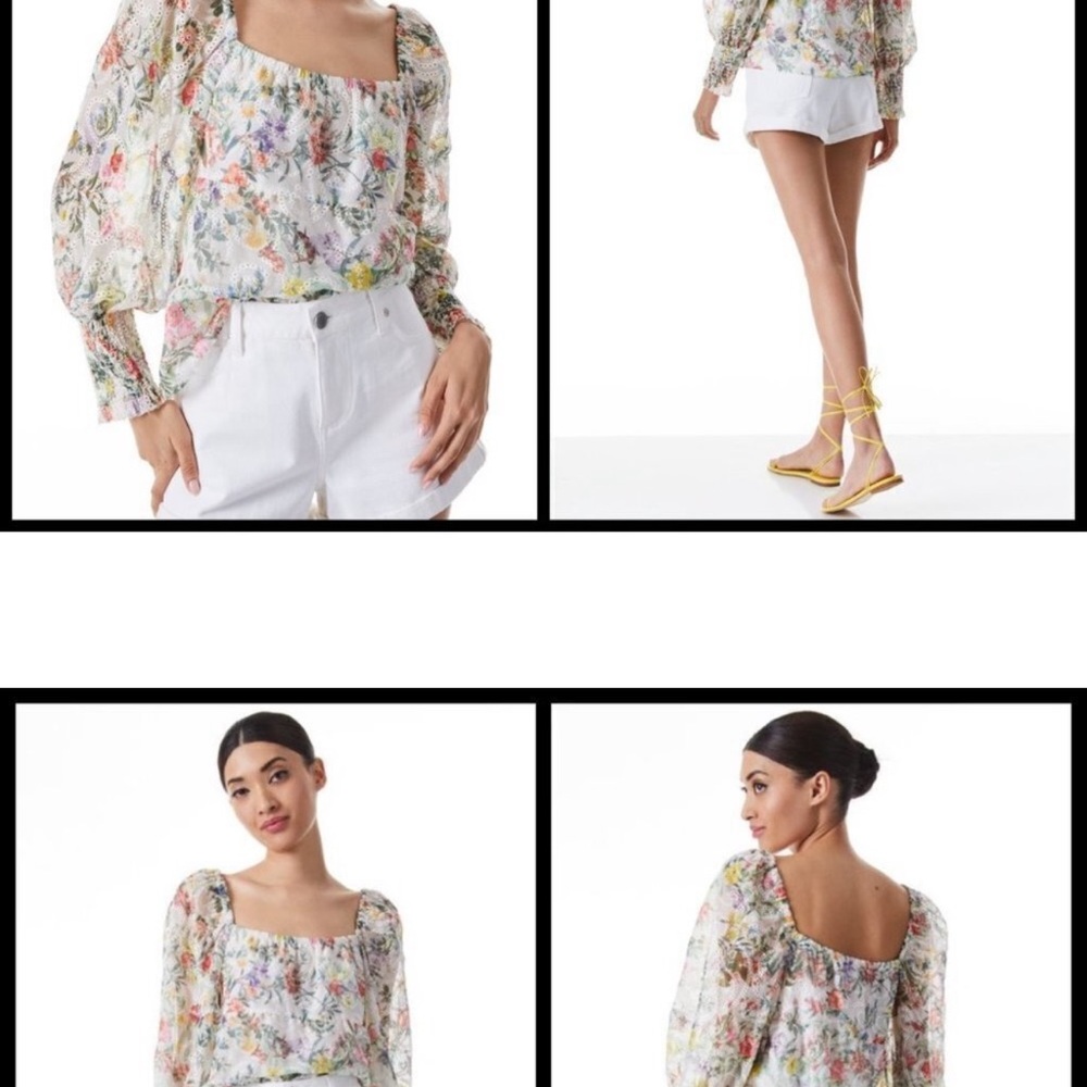 Floral Women's Top Rowa Eyelet